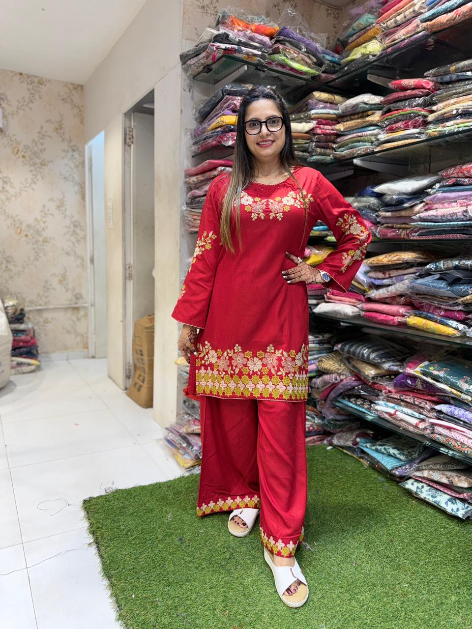 Pure German Rayon Red 2pc Set
