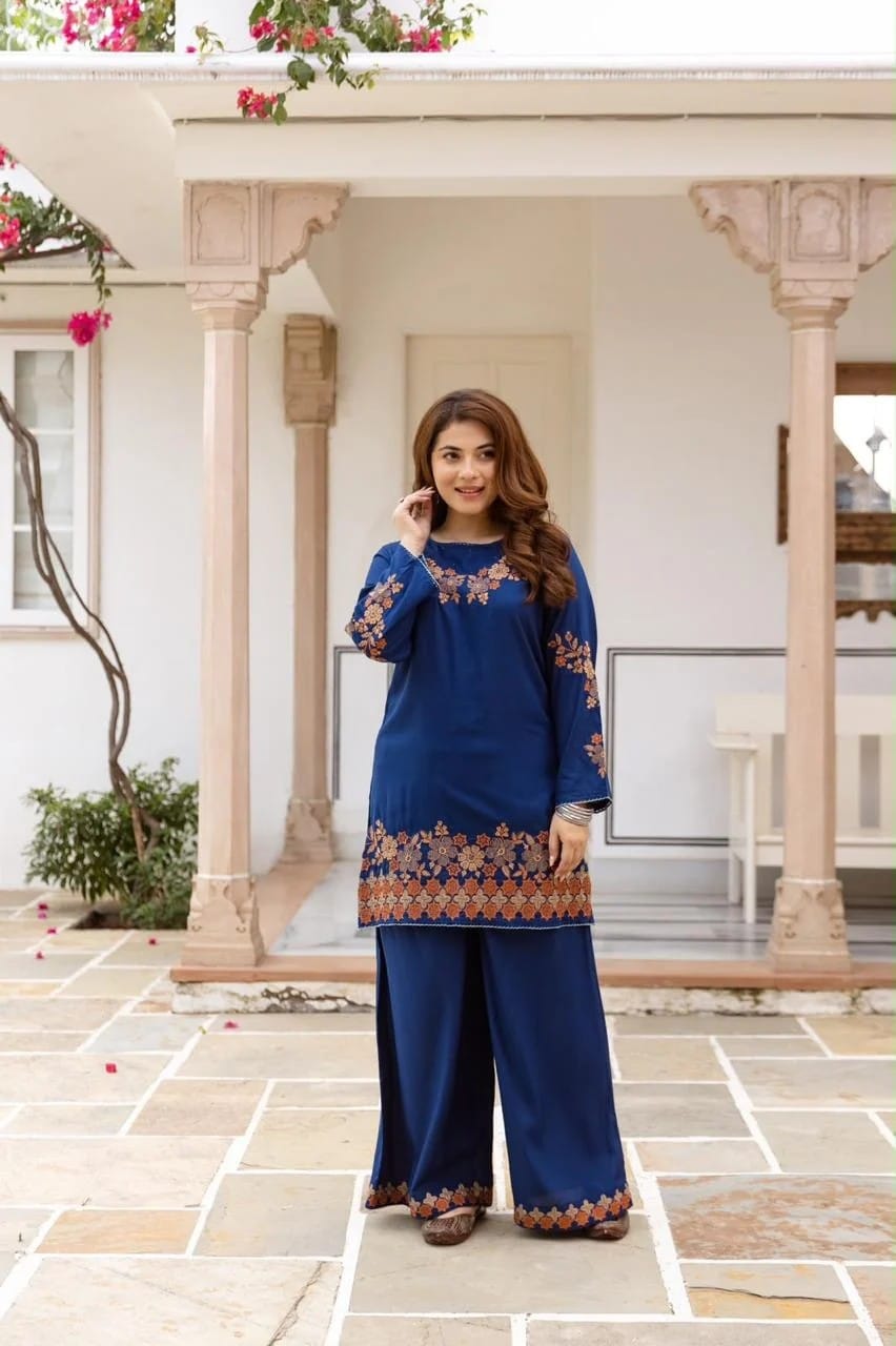 Pure German Rayon Blue 2pc Set