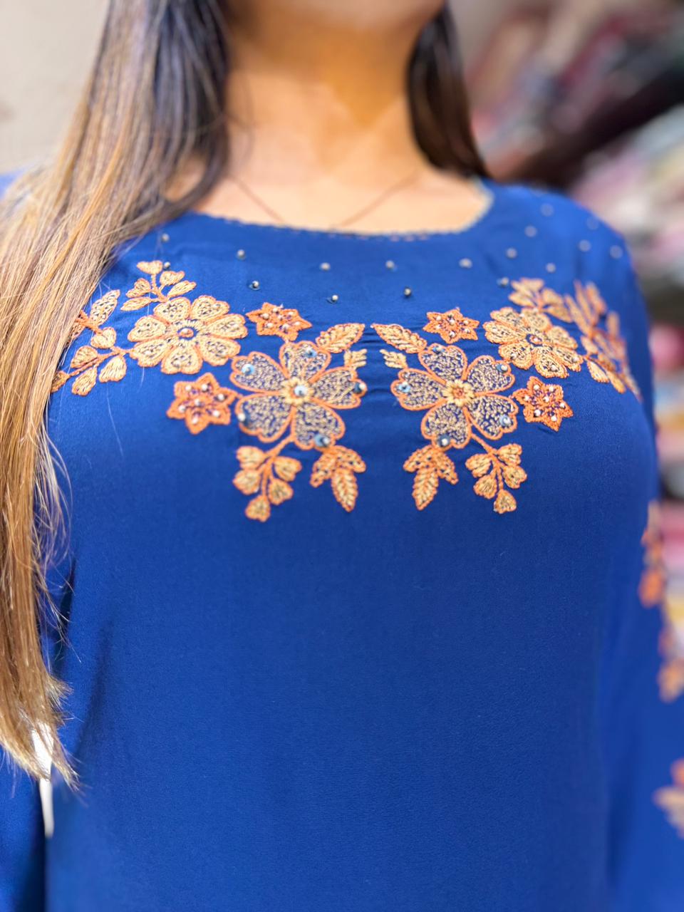 Pure German Rayon Blue 2pc Set