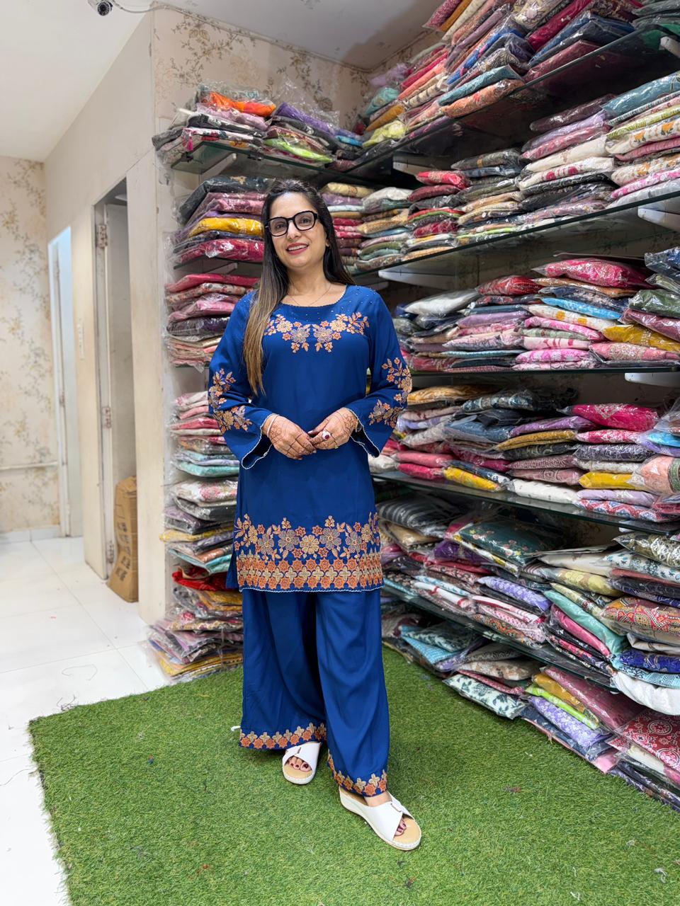 Pure German Rayon Blue 2pc Set