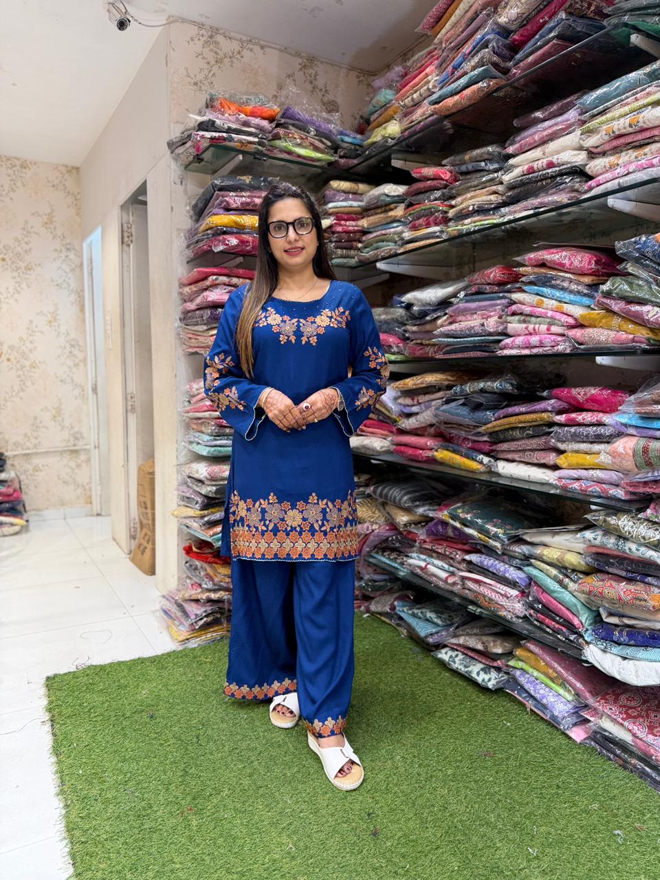 Pure German Rayon Blue 2pc Set