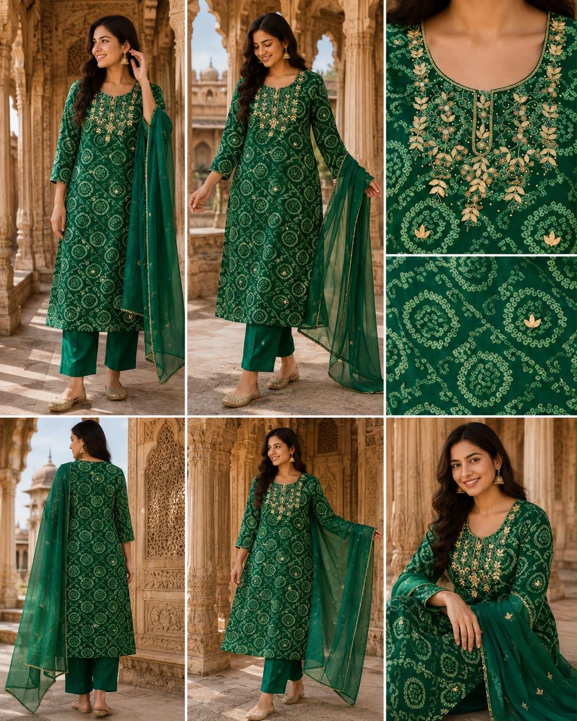 Pure Georgette Green 3pc Set