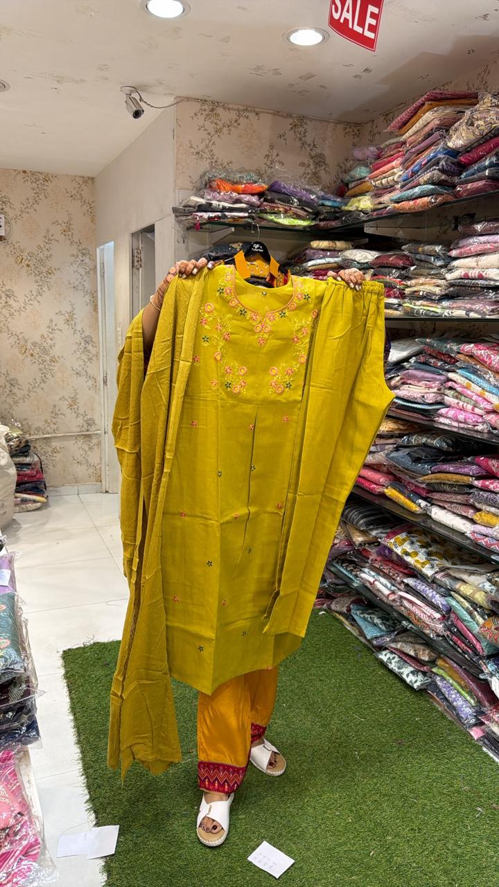 Pure Cotton Yellow 3pc Set