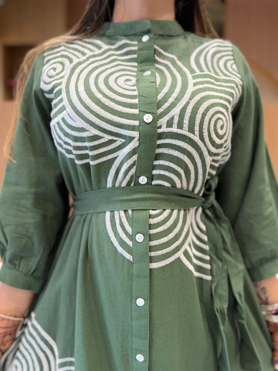 Pure Flex Cotton Green Midi
