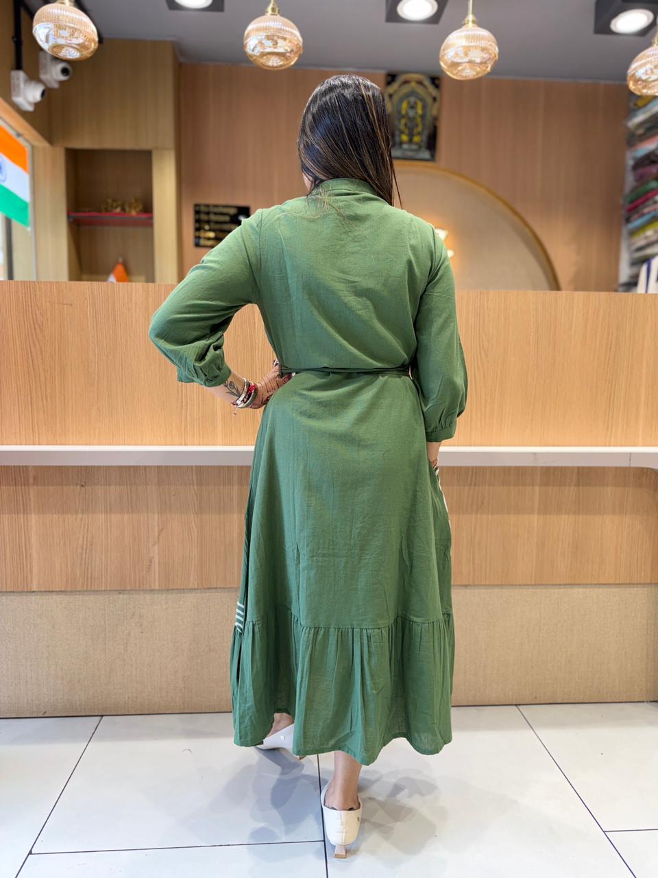Pure Flex Cotton Green Midi