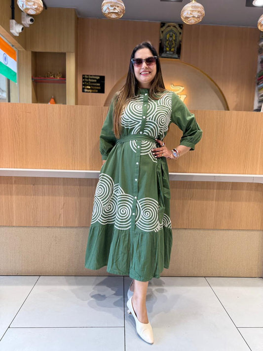 Pure Flex Cotton Green Midi