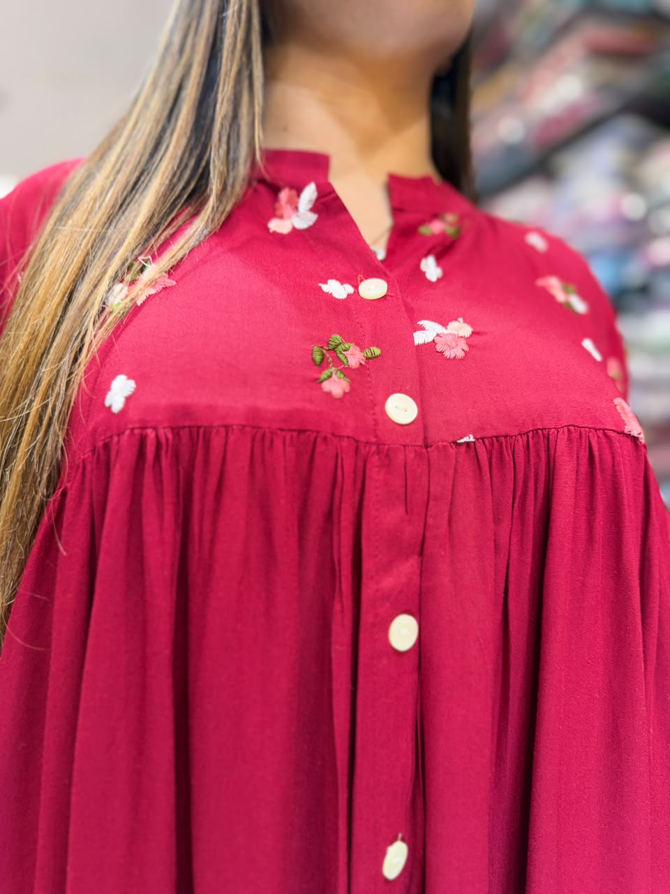 Pure German Rayon Red Midi