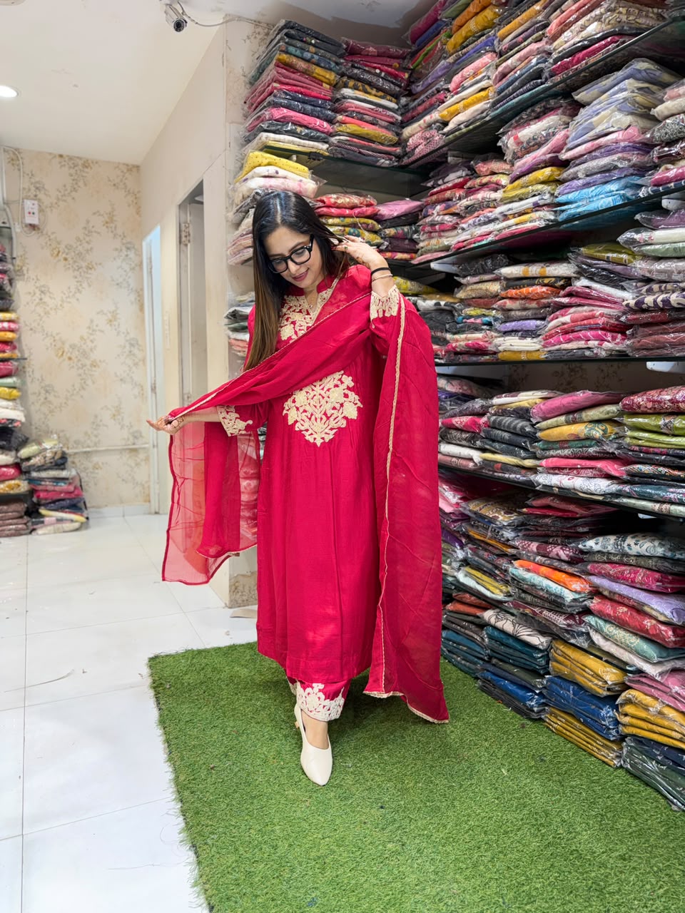 Pure Dola Silk Red 3pc Set
