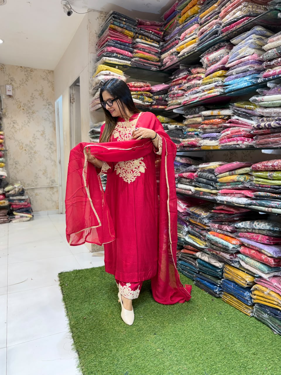 Pure Dola Silk Red 3pc Set