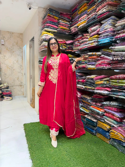 Pure Dola Silk Red 3pc Set