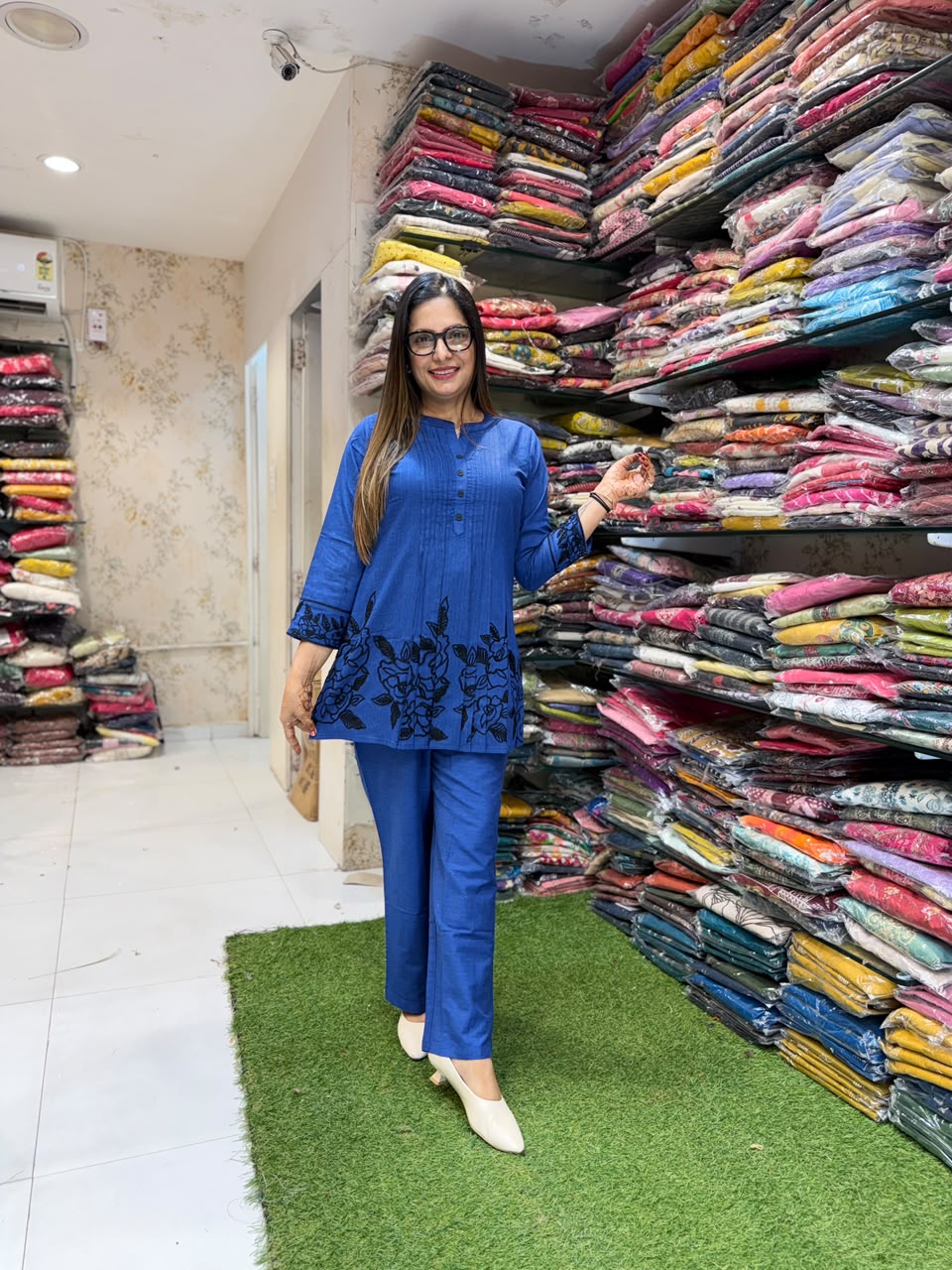 Pure Handloom Cotton Blue 2pc Set