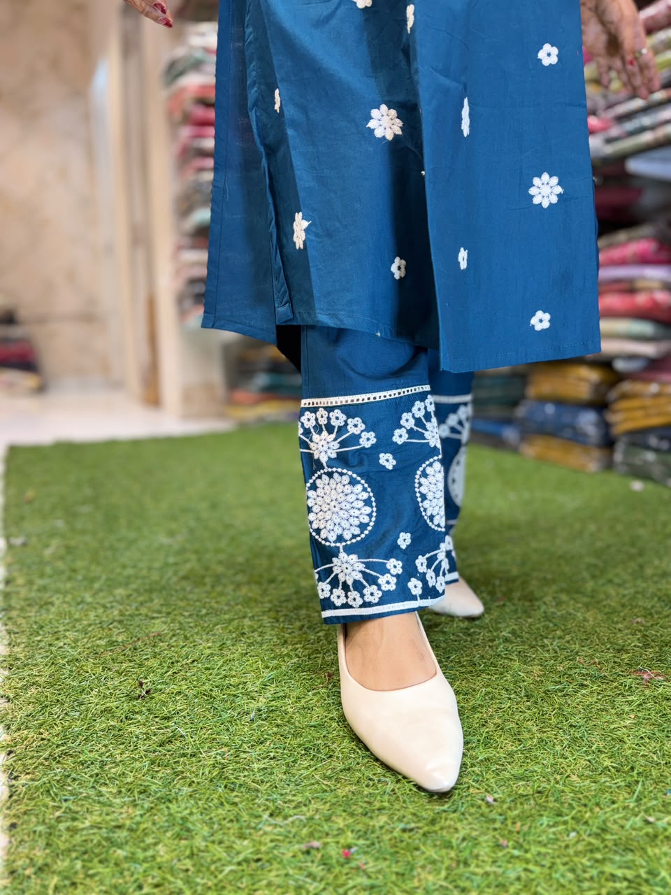 Pure Cotton Teal Blue 2pc Set