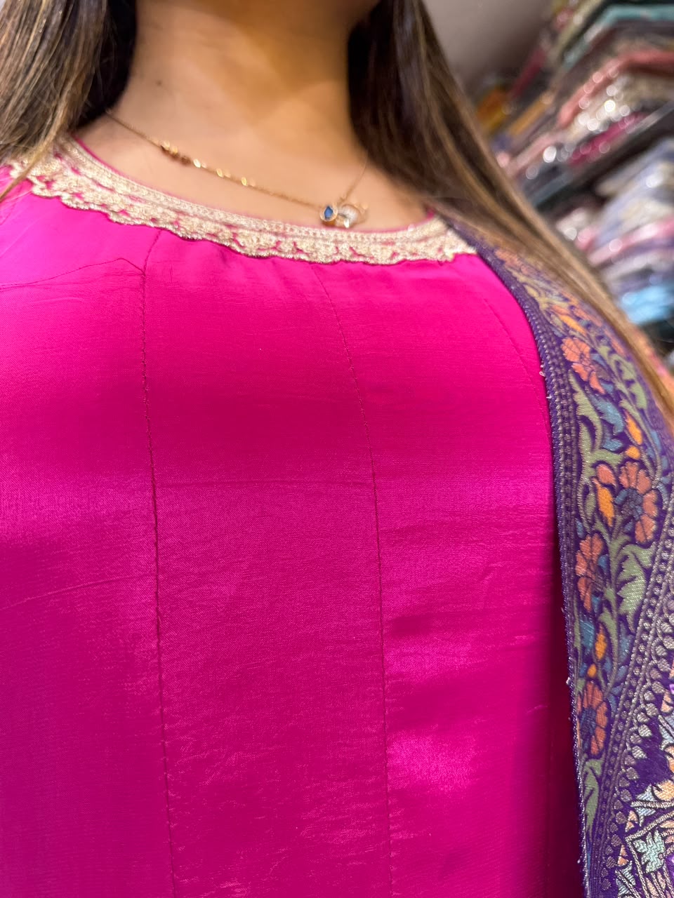 Pure Crep Rani Pink Gown