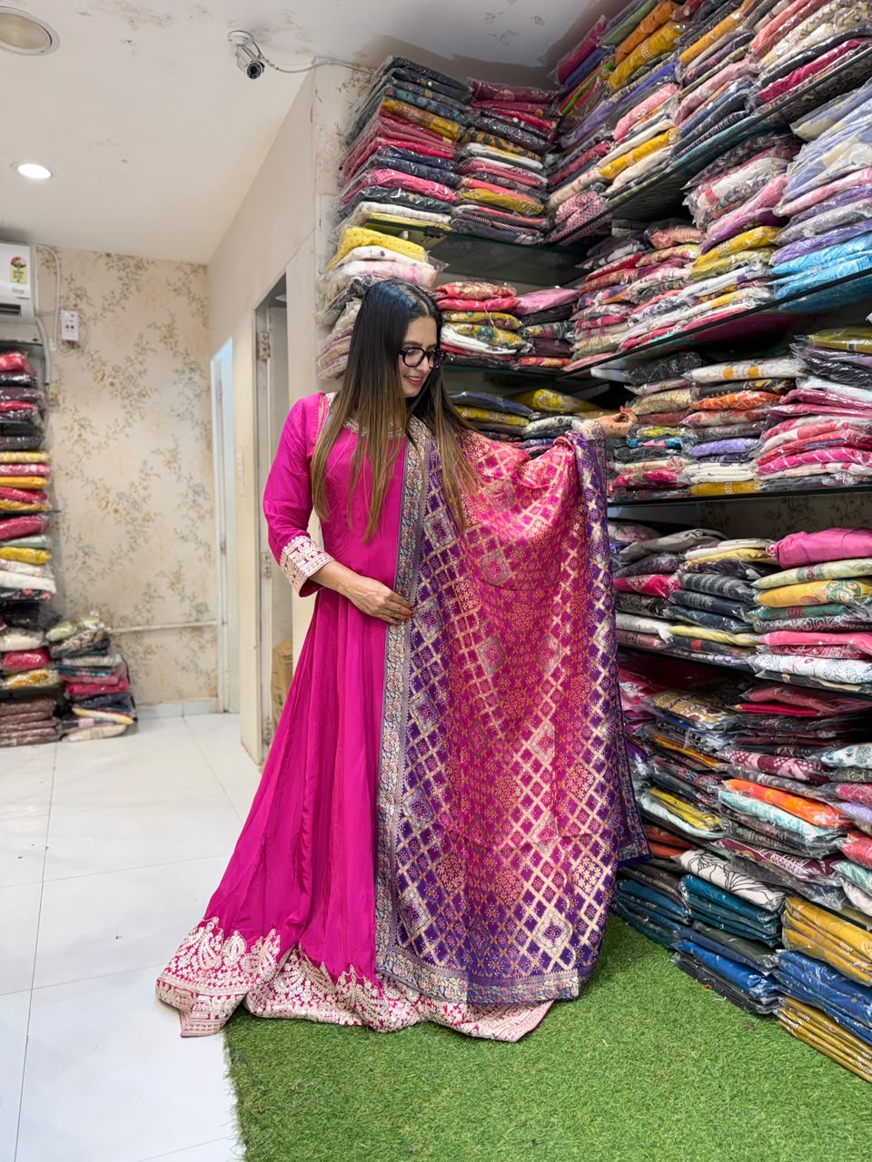 Pure Crep Rani Pink Gown