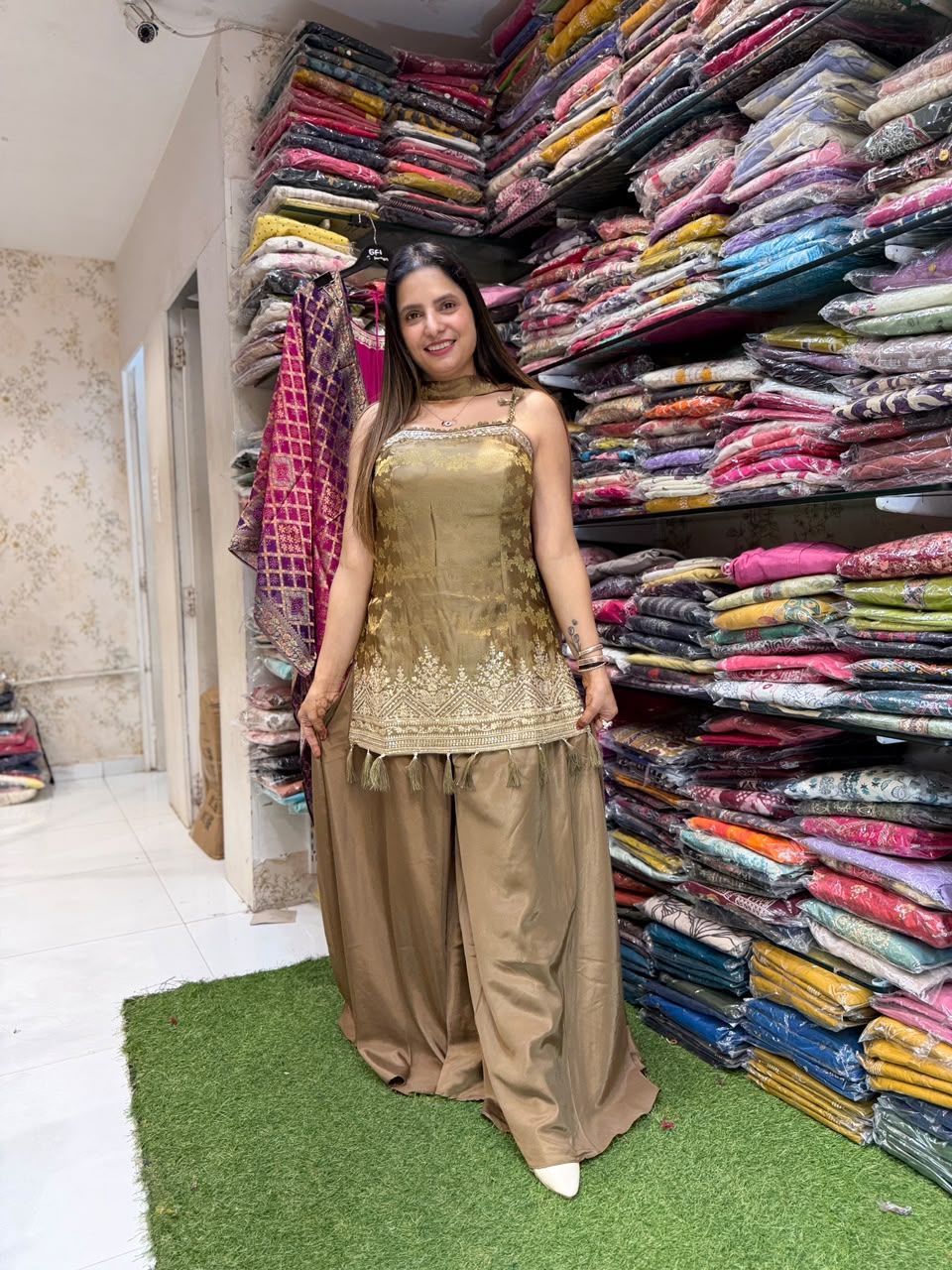 Pure Crep Mahendi Green 3pc Set