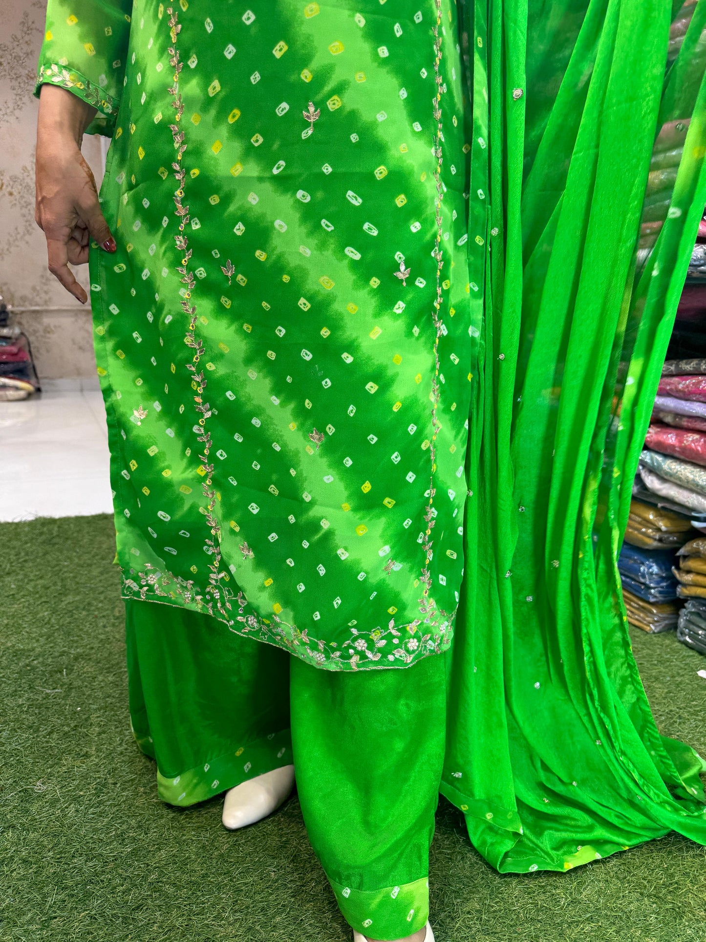 Pure Georgette Green 3pc Set