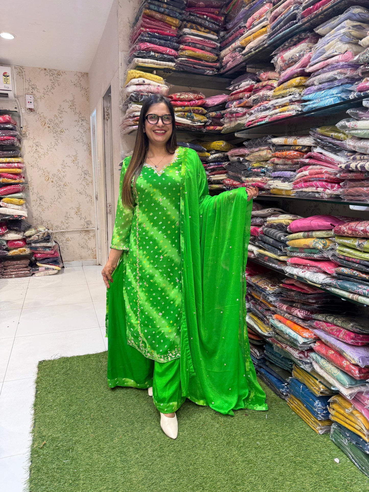 Pure Georgette Green 3pc Set