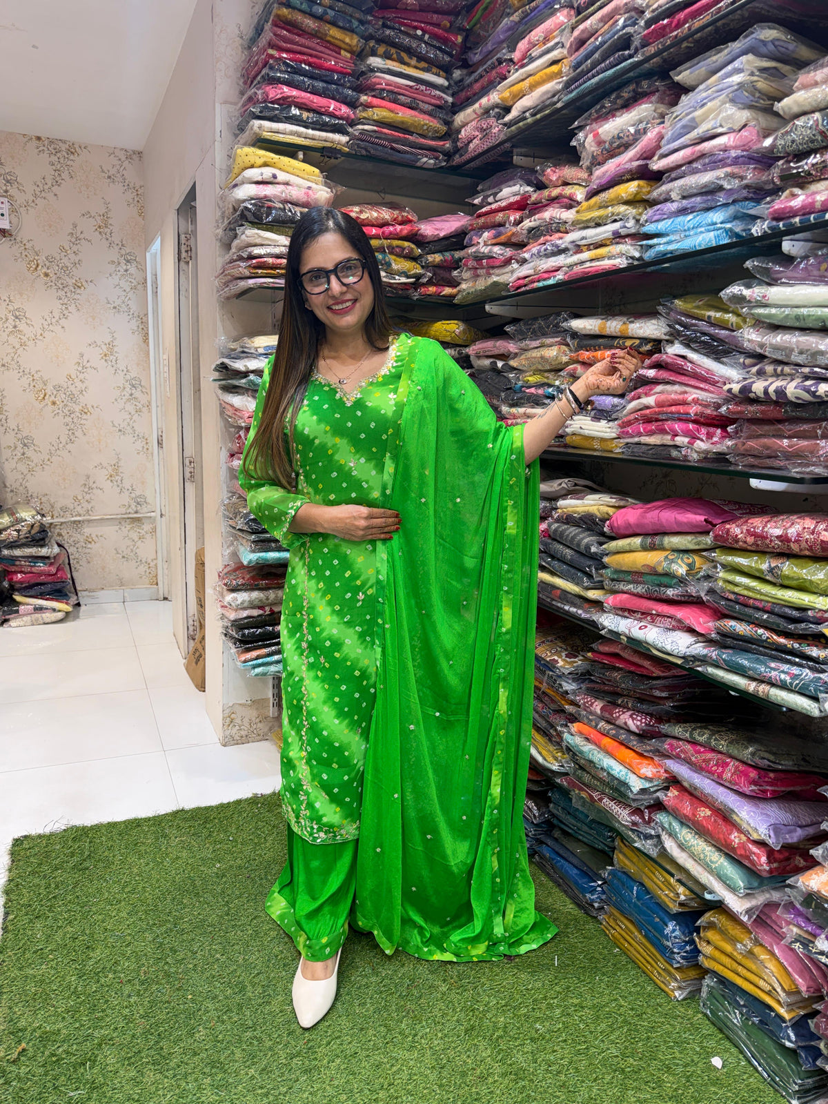 Pure Georgette Green 3pc Set