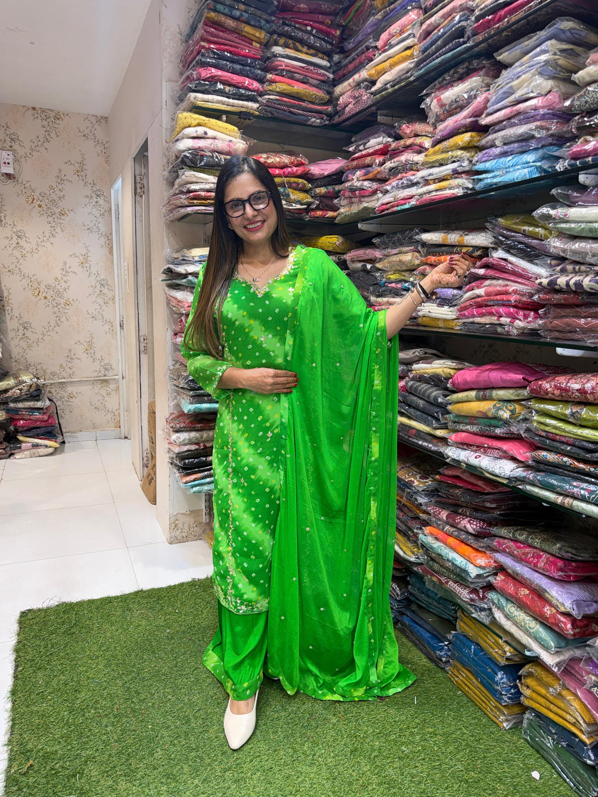 Pure Georgette Green 3pc Set