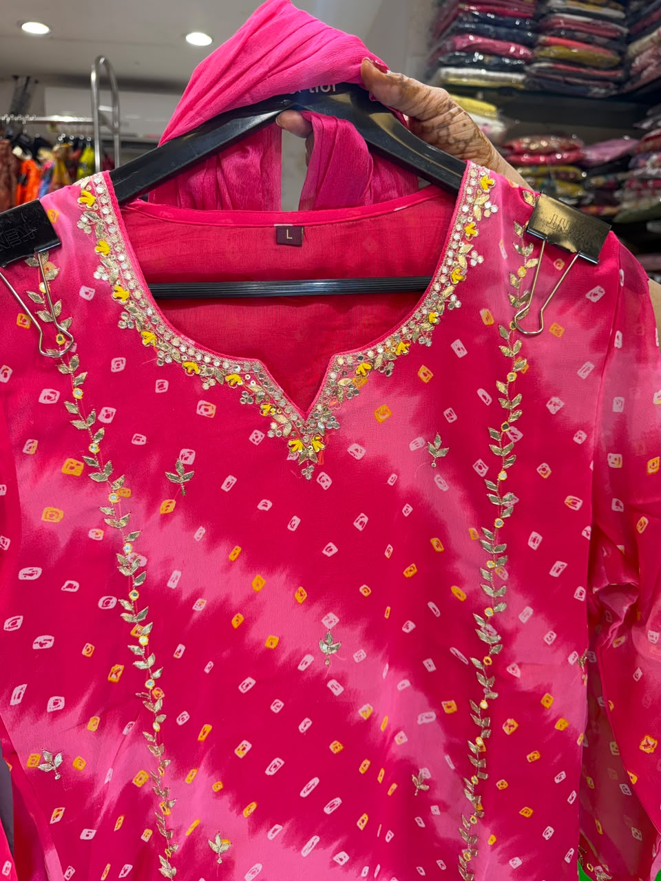 Pure Georgette Pink 3pc Set