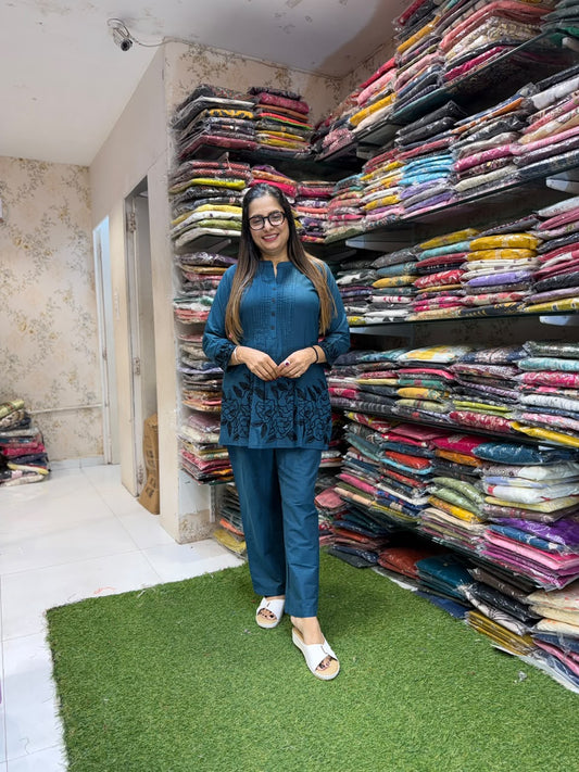 Pure Handloom Cotton Rama Blue 2pc Set