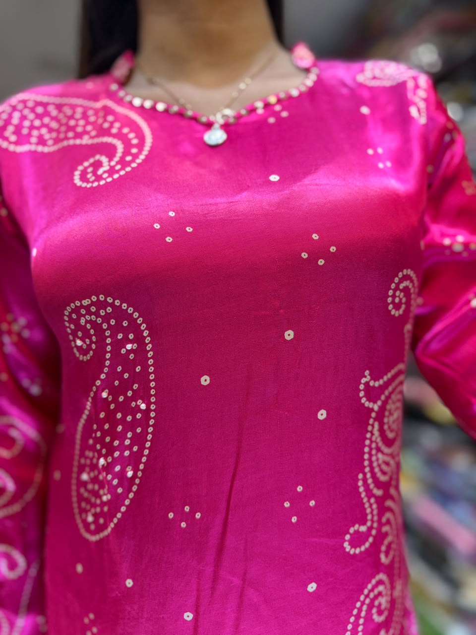 Pure Satin Gaji Pink 2pc Set