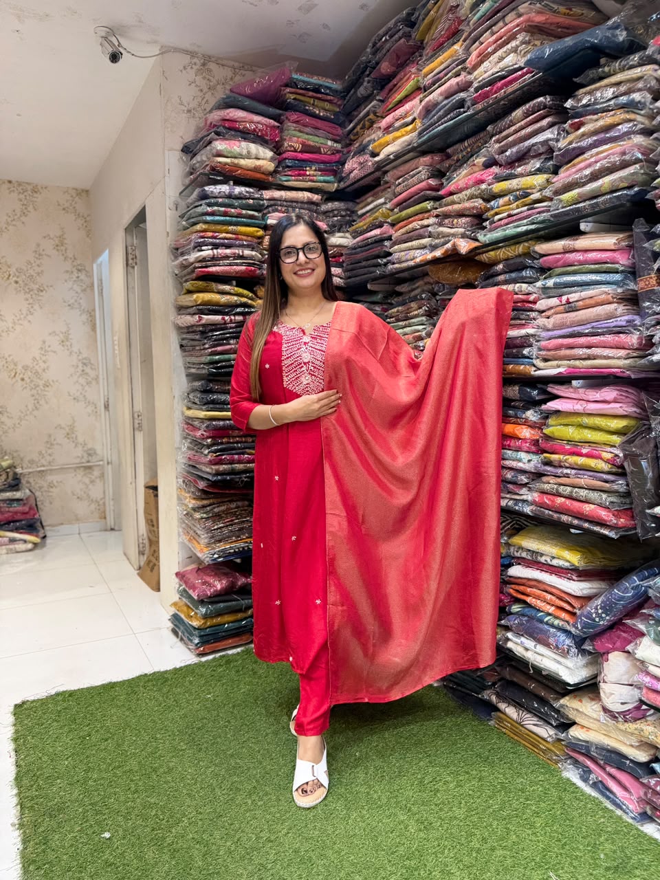 Pure Dola Silk Red 3pc Set