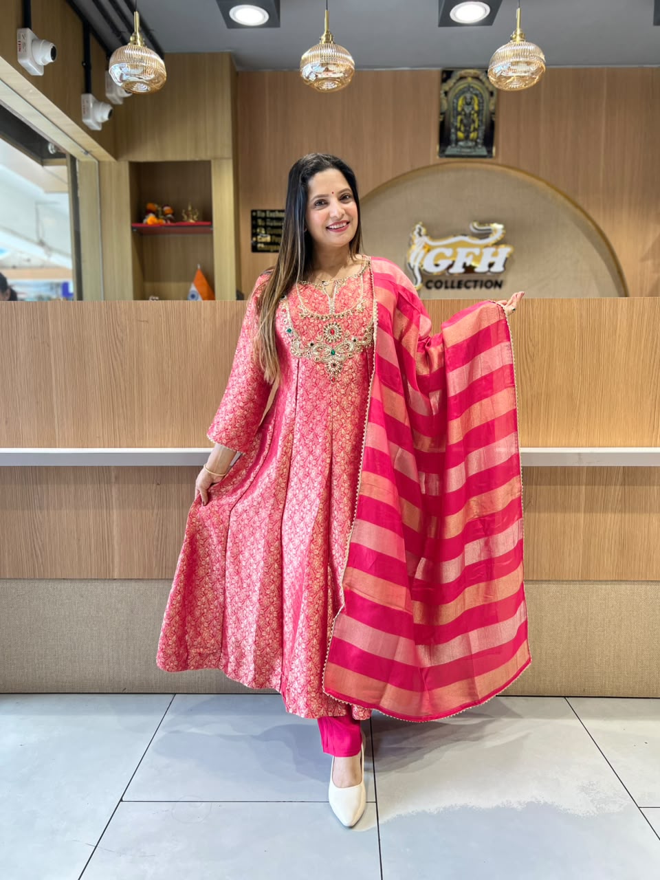 Pure Zeeraf Silk Rani Pink 3pc Set
