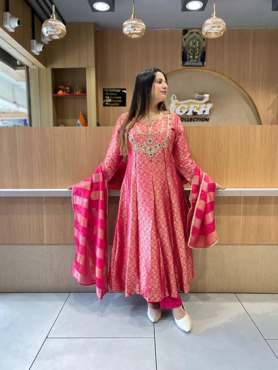 Pure Zeeraf Silk Rani Pink 3pc Set
