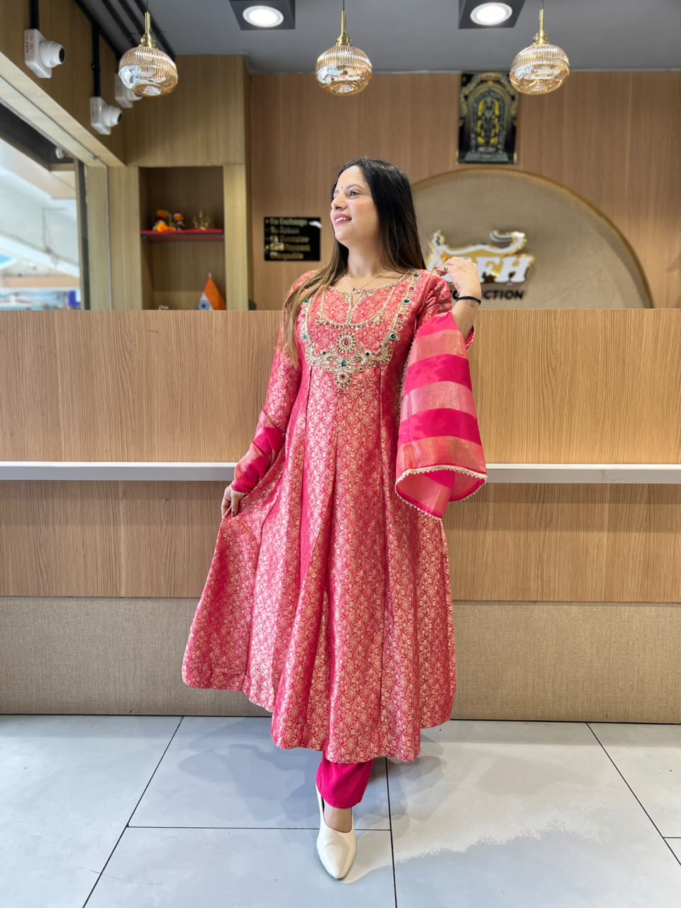 Pure Zeeraf Silk Rani Pink 3pc Set