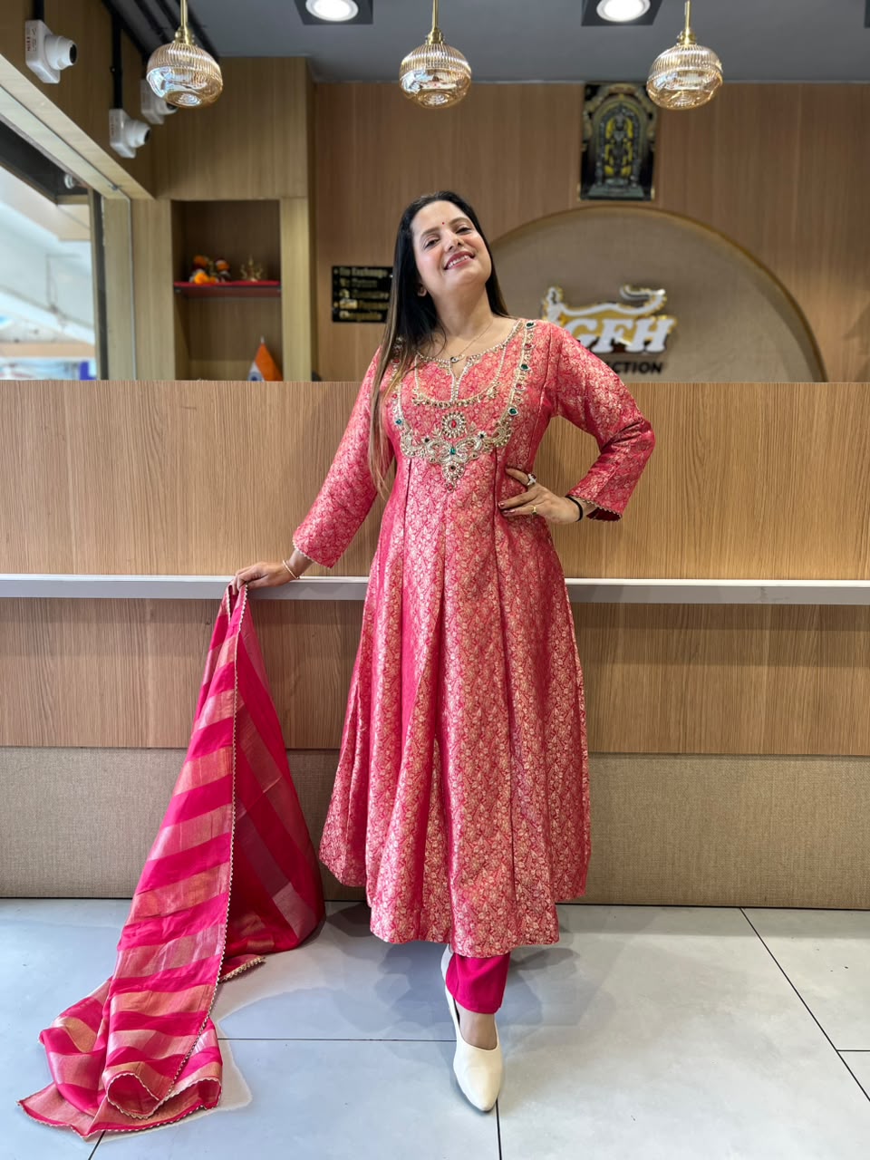 Pure Zeeraf Silk Rani Pink 3pc Set