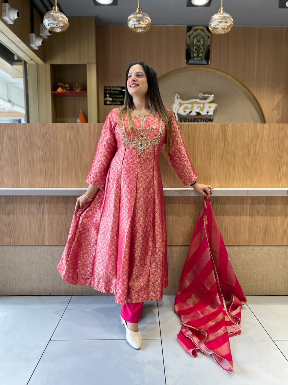 Pure Zeeraf Silk Rani Pink 3pc Set