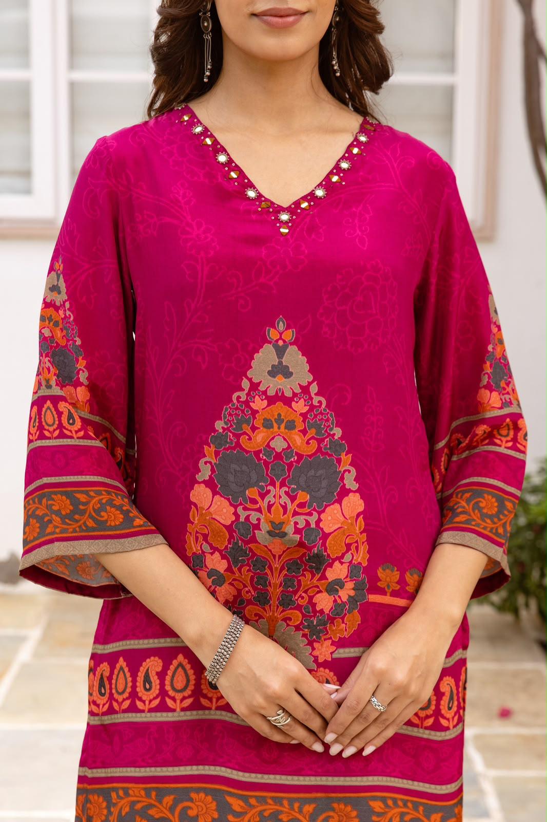 Pure Crep Mazenta 2pc Set