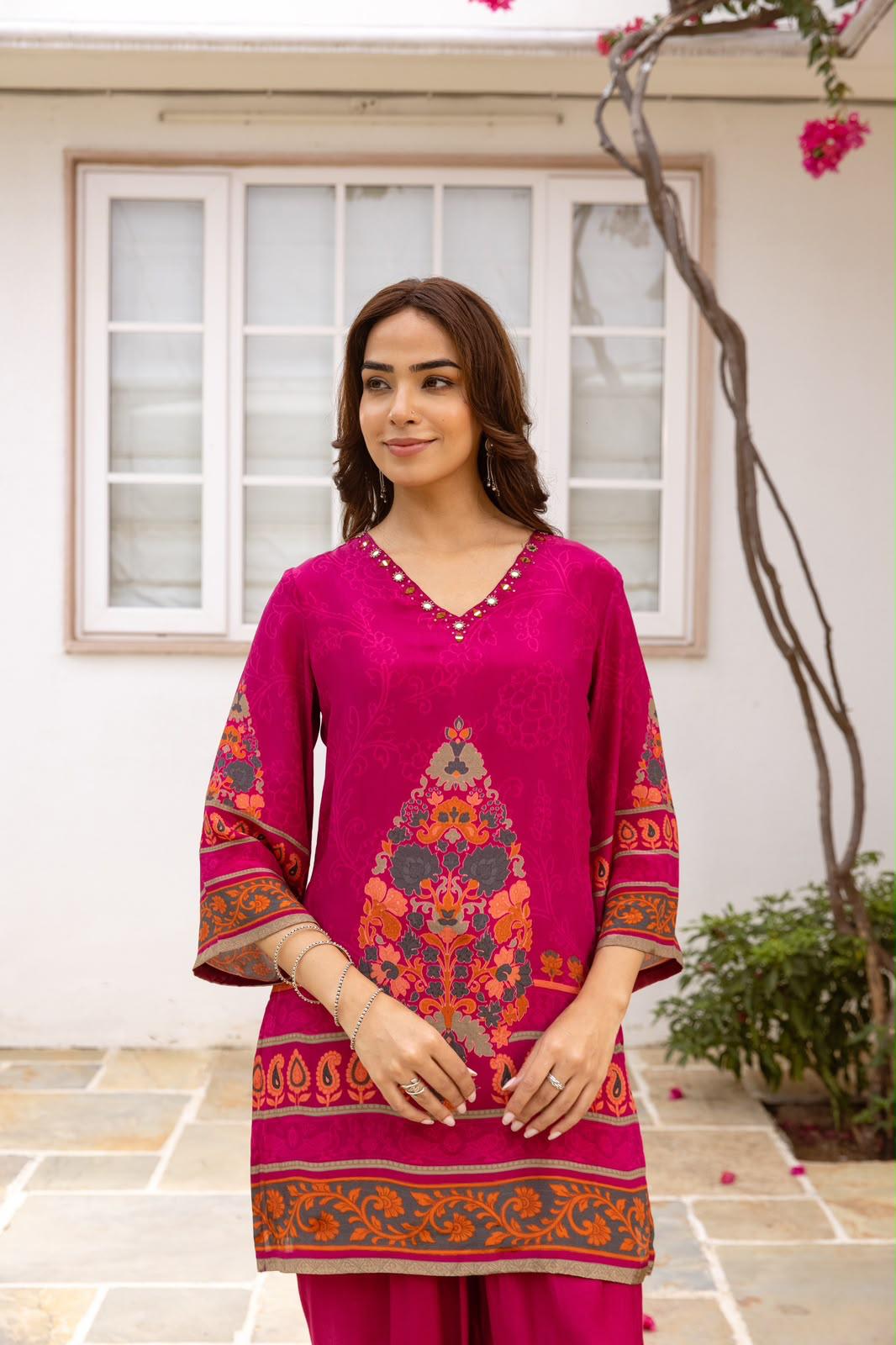 Pure Crep Mazenta 2pc Set