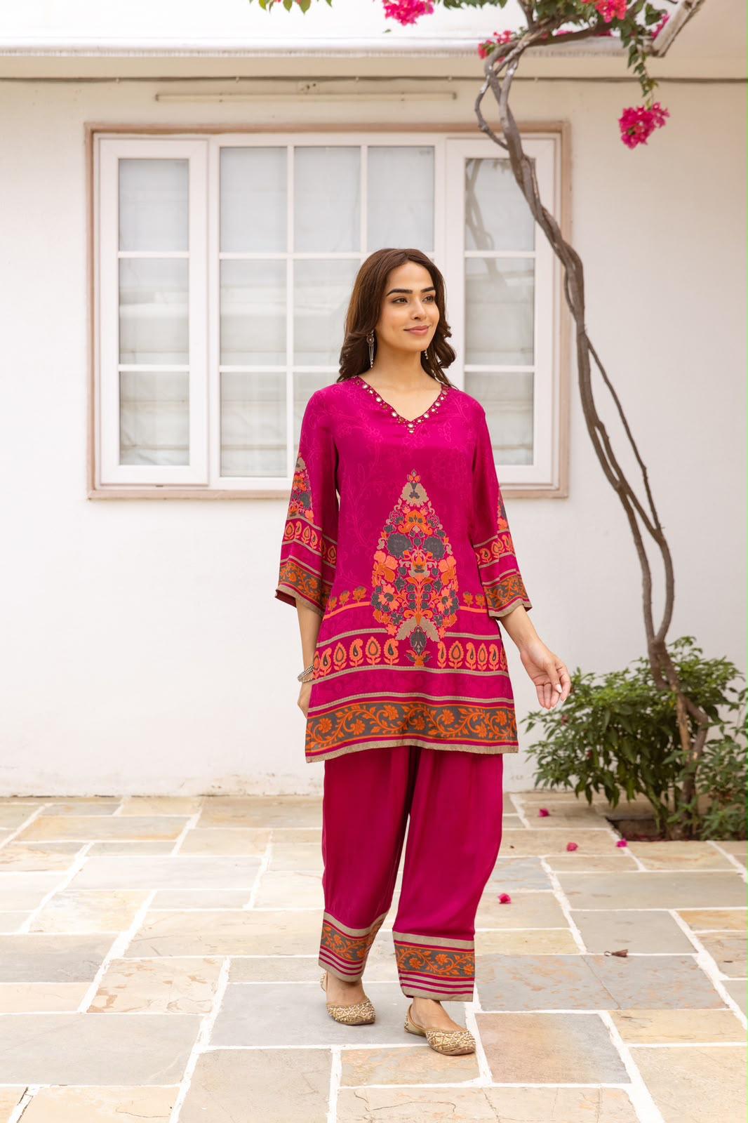 Pure Crep Mazenta 2pc Set