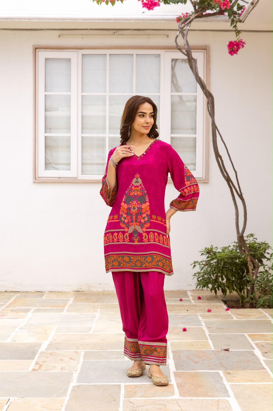 Pure Crep Mazenta 2pc Set