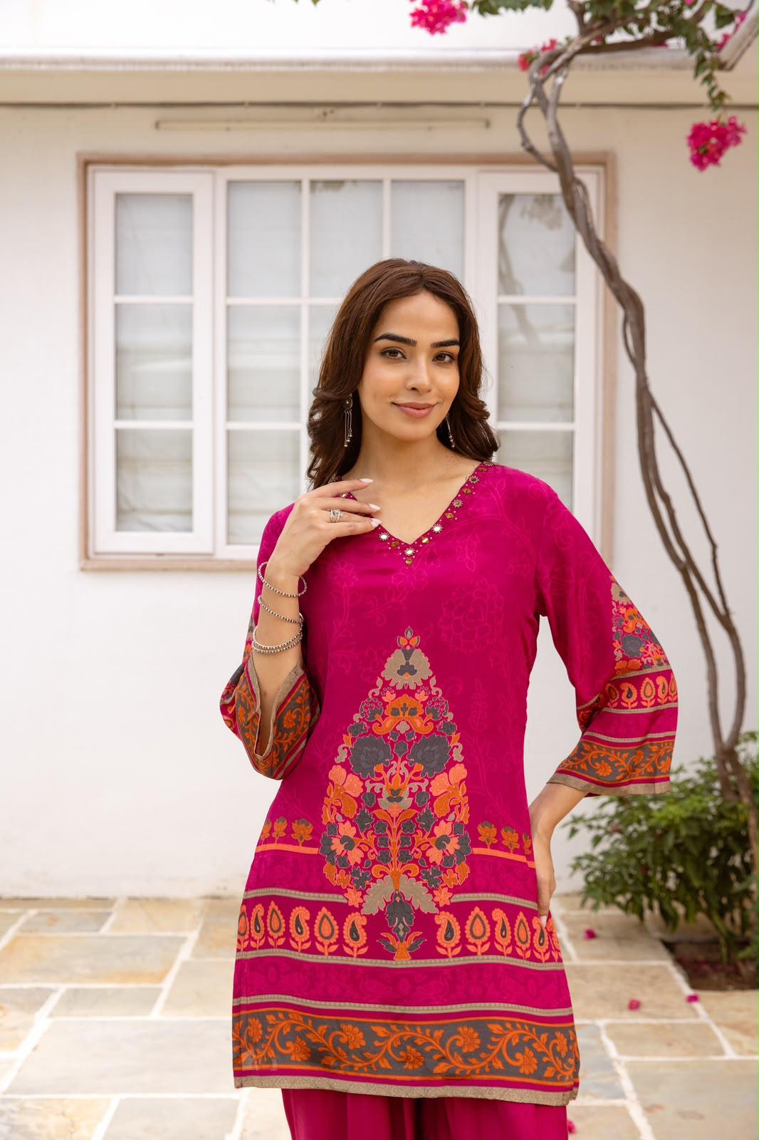 Pure Crep Mazenta 2pc Set