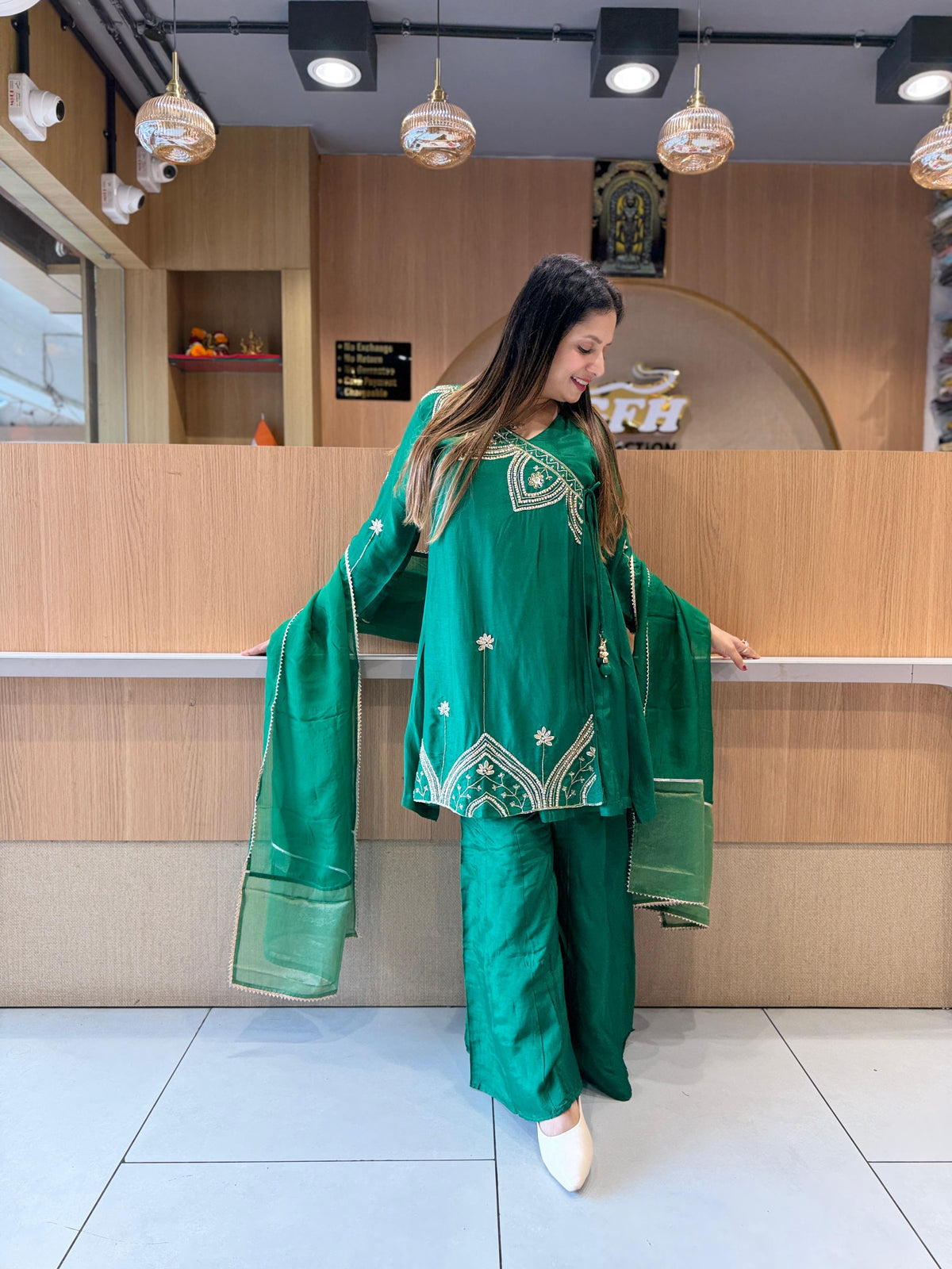 Pure Dola Silk Green 3pc Set