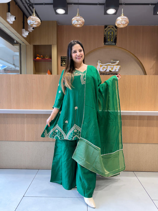 Pure Dola Silk Green 3pc Set
