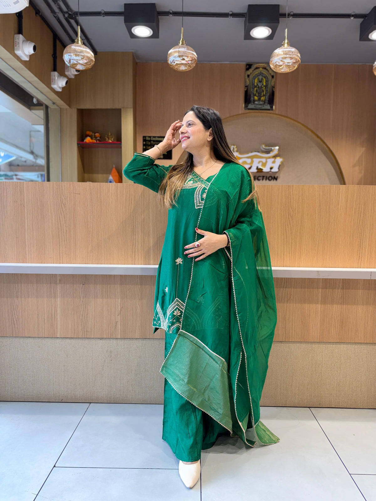 Pure Dola Silk Green 3pc Set