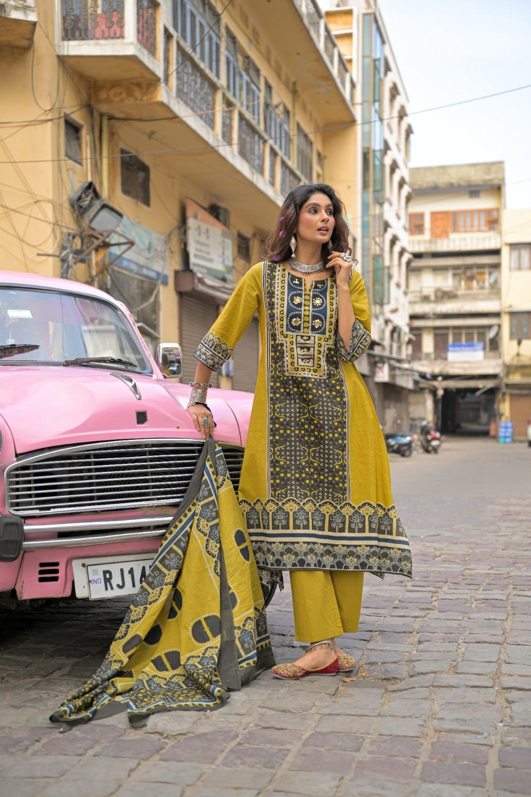 Pure Cotton Lime Green 3pc Set