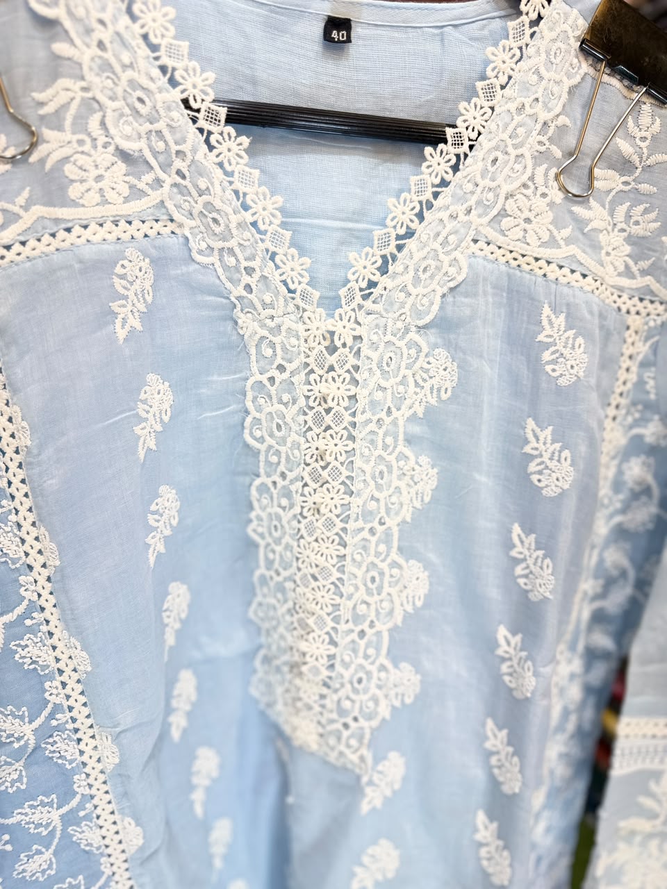 Pure Mull Cotton Sky Blue 2pc Set