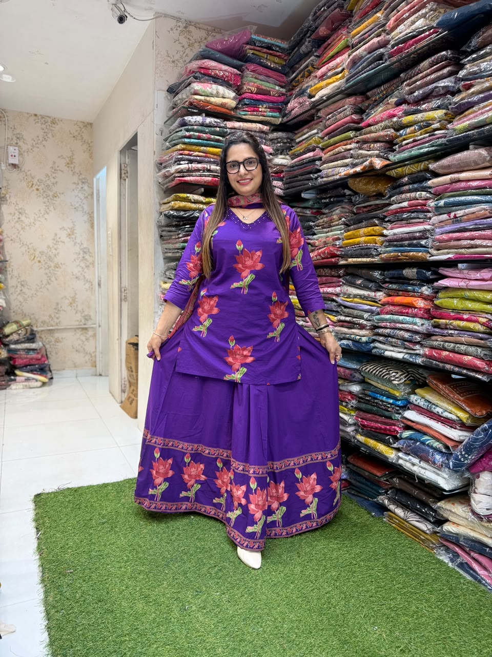 Pure Cotton Purple 3pc Set