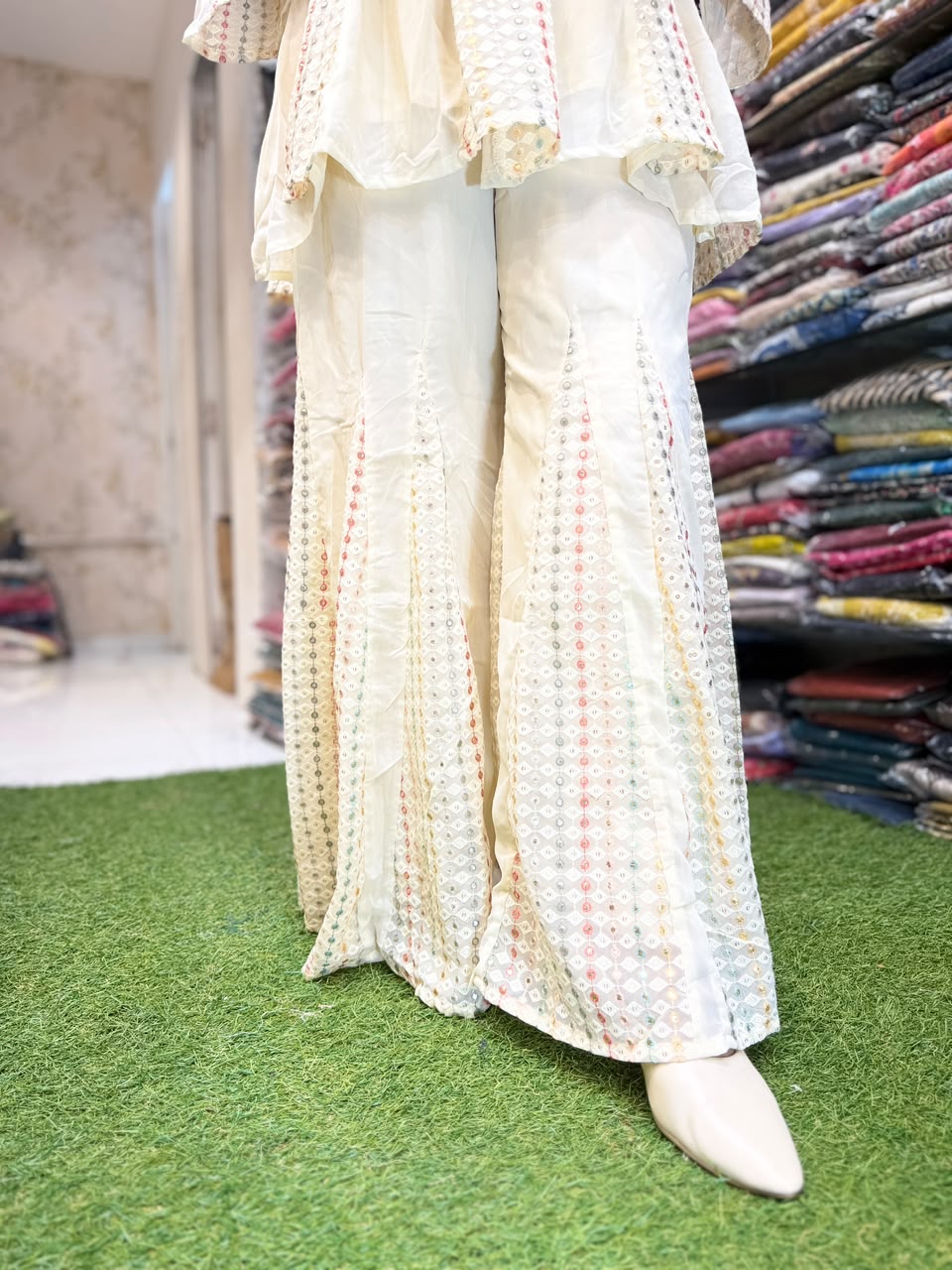 Pure Georgette Off White 2pc Set