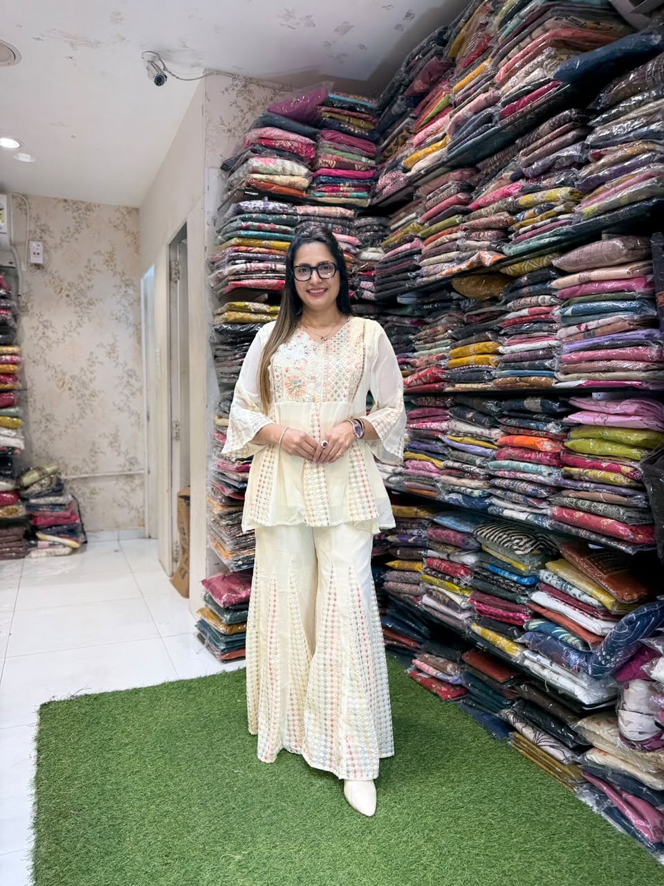 Pure Georgette Off White 2pc Set