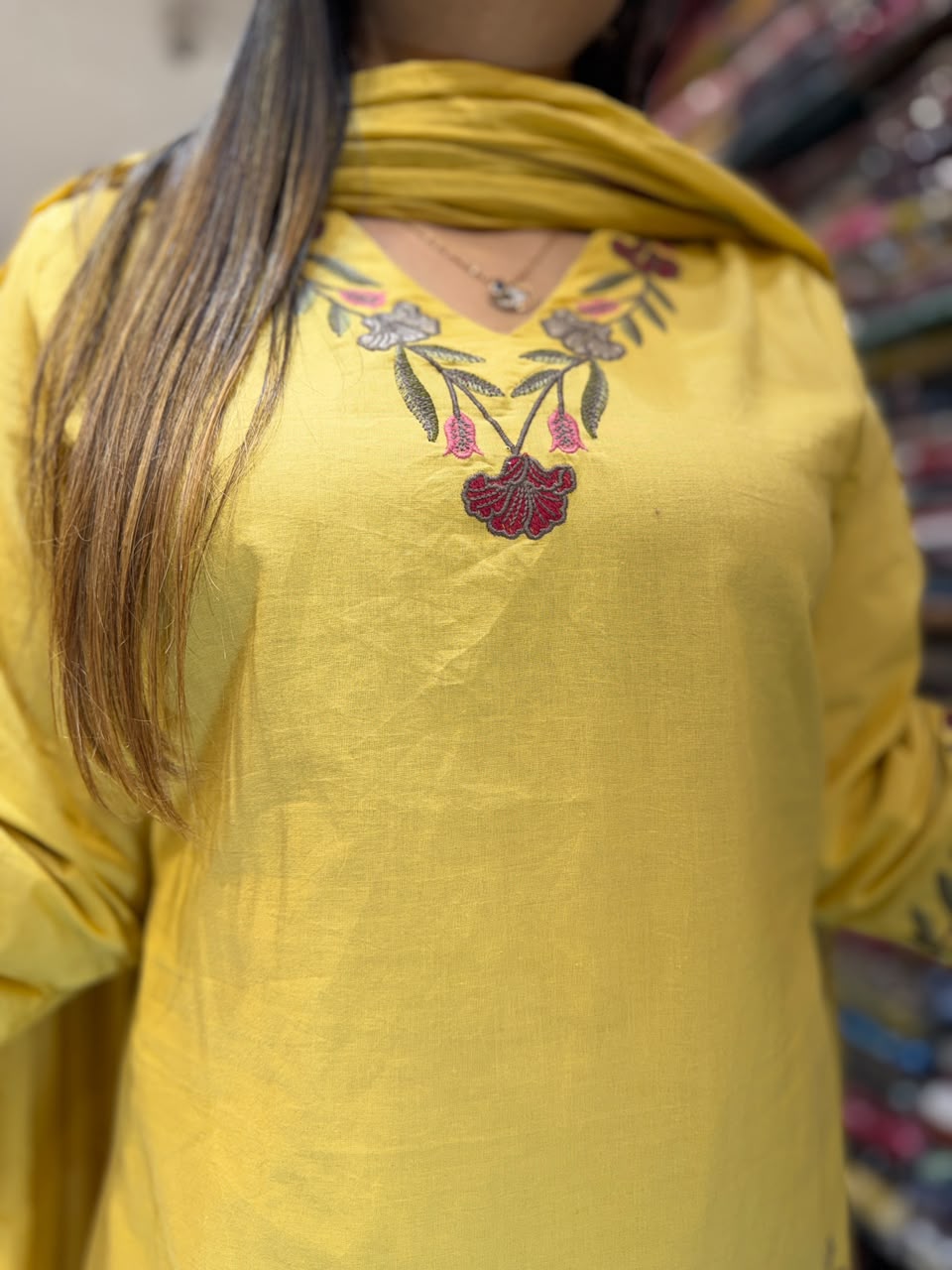 Pure Cotton Yellow Farsi Salwar 3pc Set
