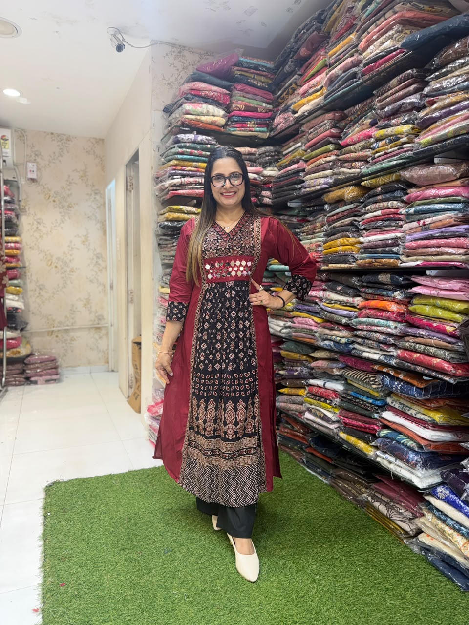 Pure Daabu Cotton Maroon 2pc Set