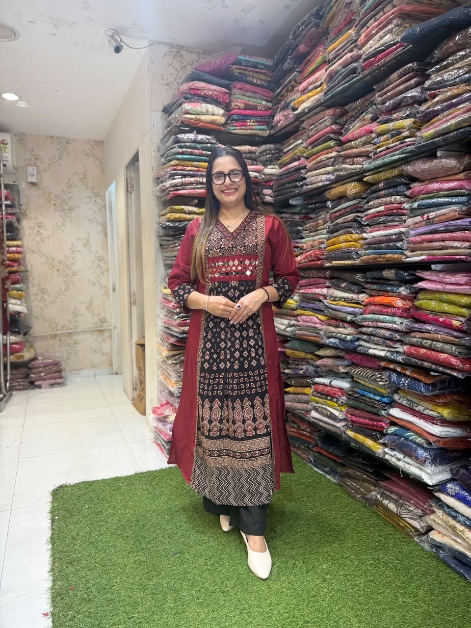 Pure Daabu Cotton Maroon 2pc Set