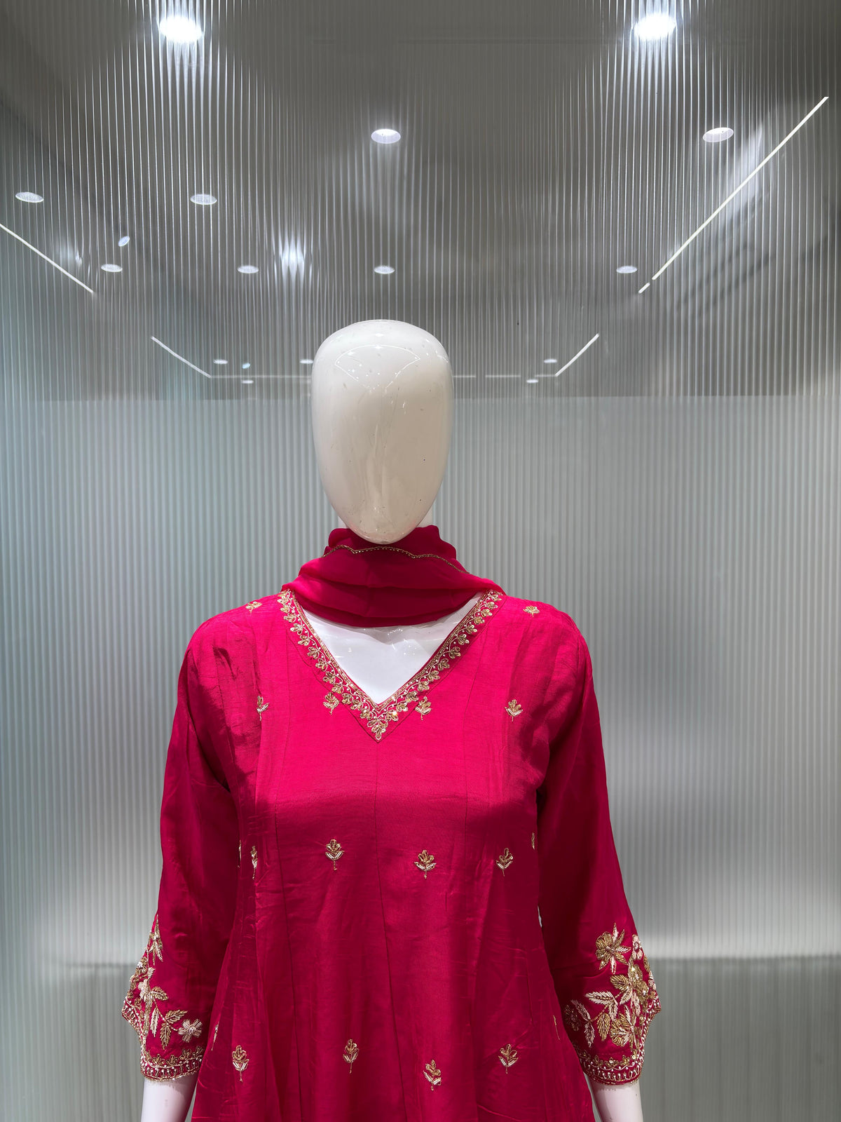 Pure Dola Silk Rani Pink 3pc Set