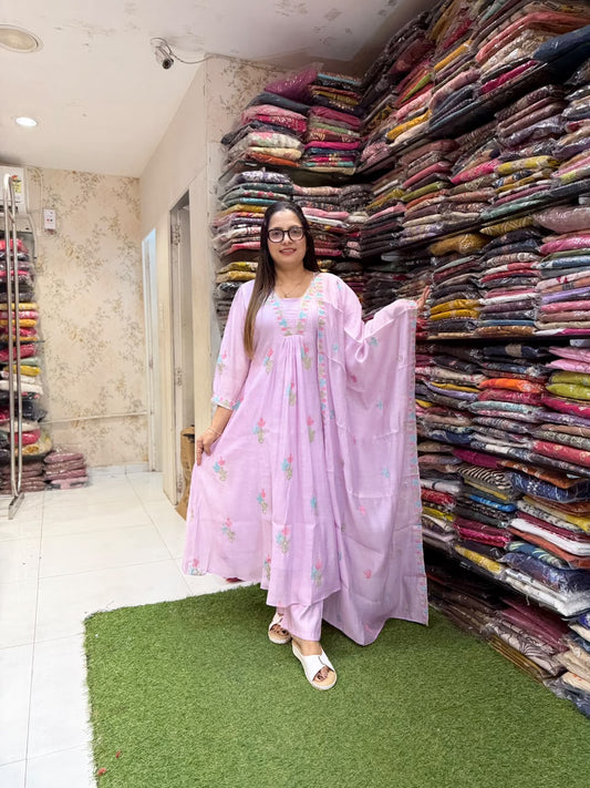 Pure Raw Silk Lylac Purple 3pc Set